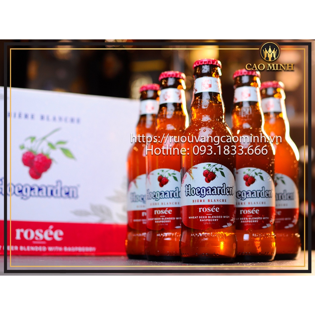 Bia Hoegaarden Rosee 3,3% Thùng 24 Chai 248ml Nhập Khẩu Bỉ