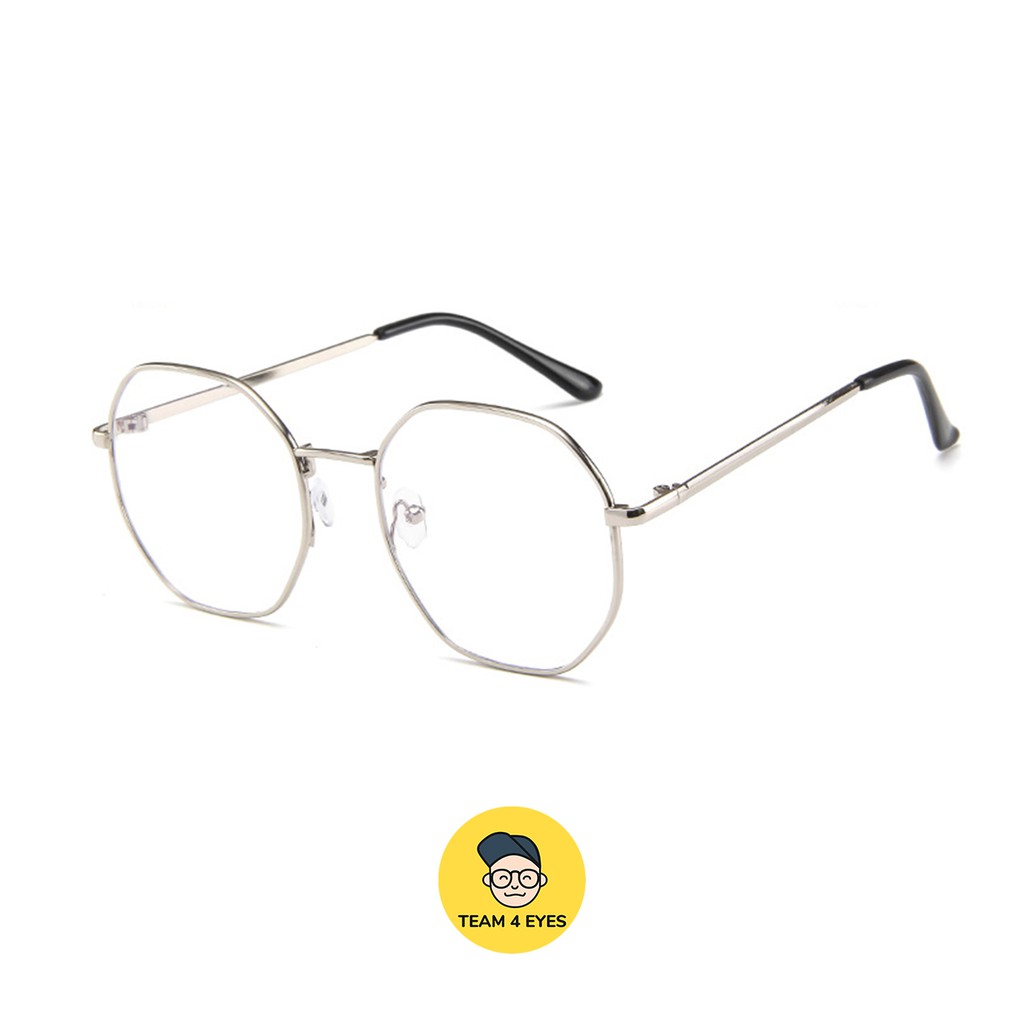 [ Ảnh thật ] Kính cận form bát giác tròn size tròng 5,2cm 0 độ cắt ánh sáng xanh | BigBuy360 - bigbuy360.vn