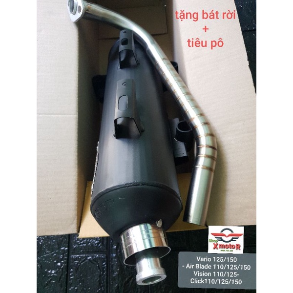 Pô OPBR gắn Vario 125/150, Air Blade 110/125,Vision 110/125, Click110/125 cổ inox 304