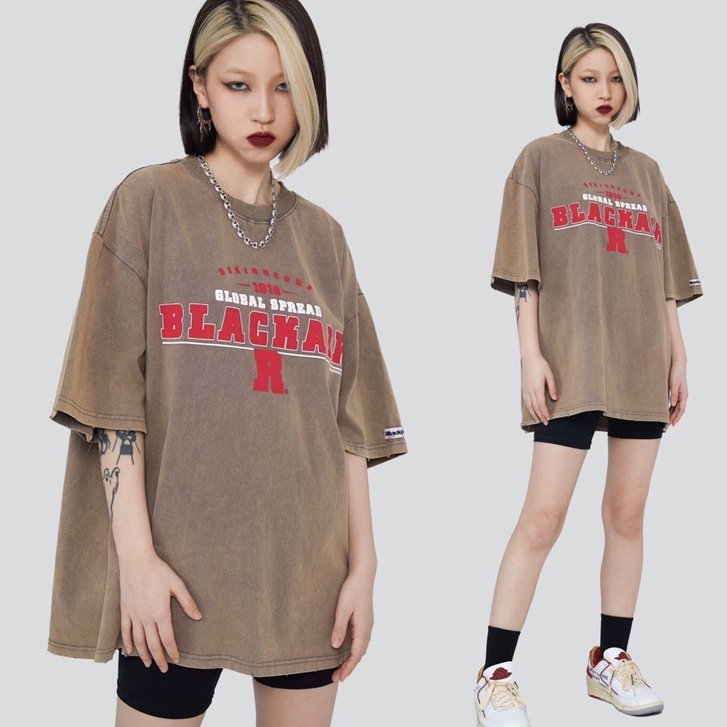 Áo phông denim wash Blackair R chính hãng hai màu hot form rộng unisex nam nữ