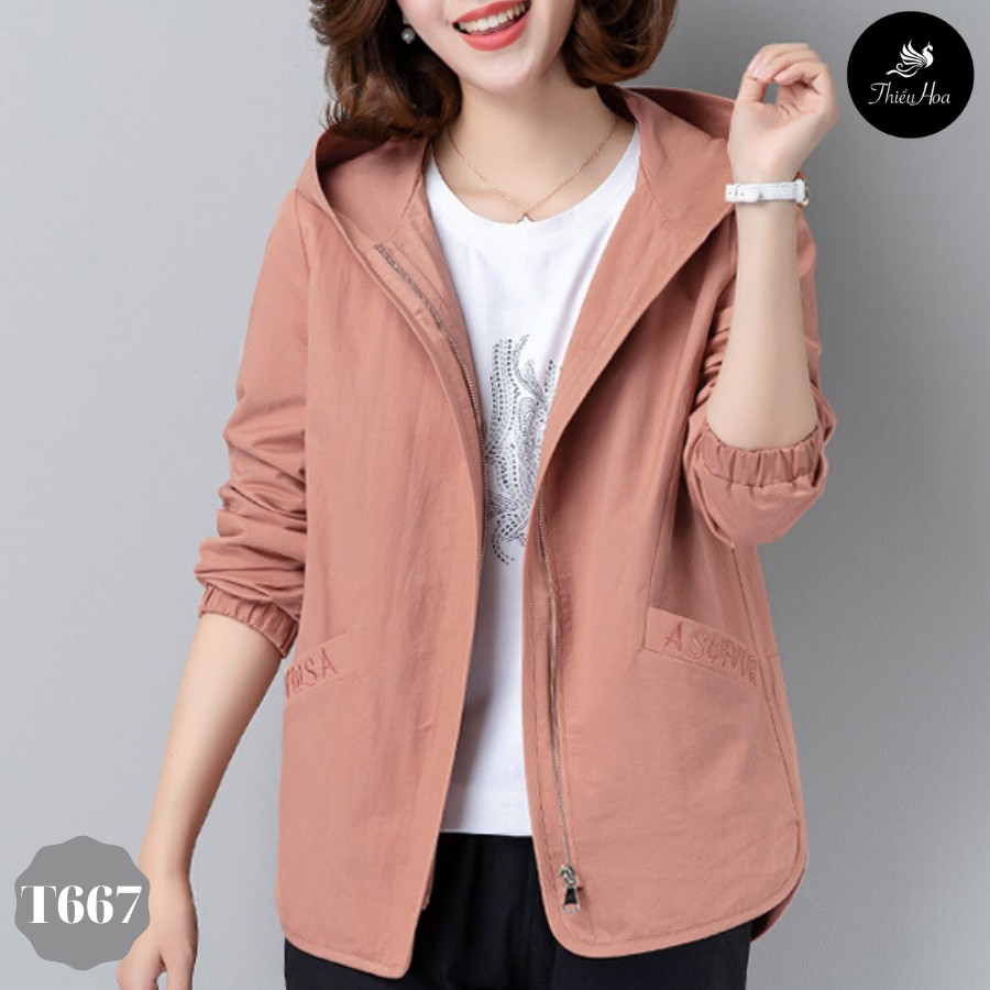 Áo Khoác Nữ Đẹp chất Kaki nhung 2 lớp mềm mịn thoáng mát chống nắng, chống gió Giữ ấm tốt THIỀU HOA T667