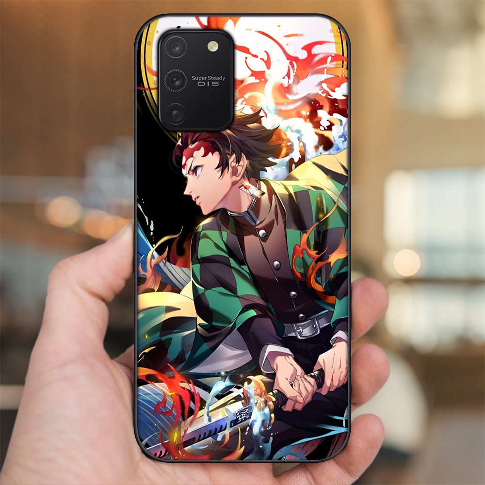 Ốp lưng Samsung S10 Lite viền đen in hình Tanjiro Kimetsu No Yaiba