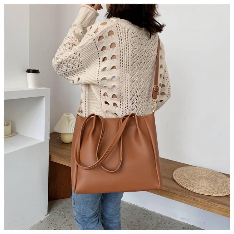 Túi tote da nữ có dây đeo chéo thời trang cỡ lớn