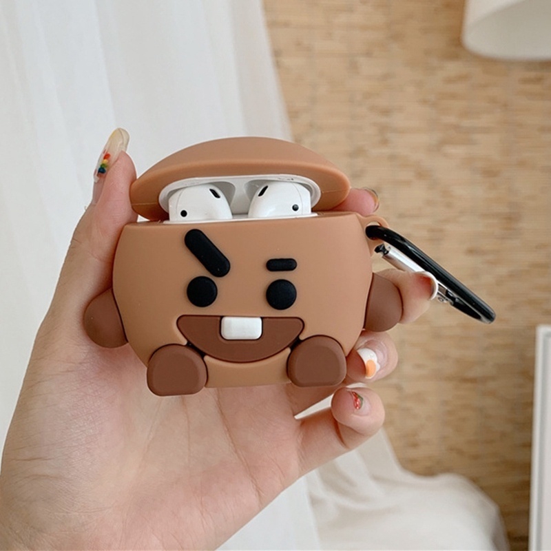 Ốp bọc hộp tai nghe Bluetooth hình các thành viên nhóm Bts thích hợp cho AirPods 1/2