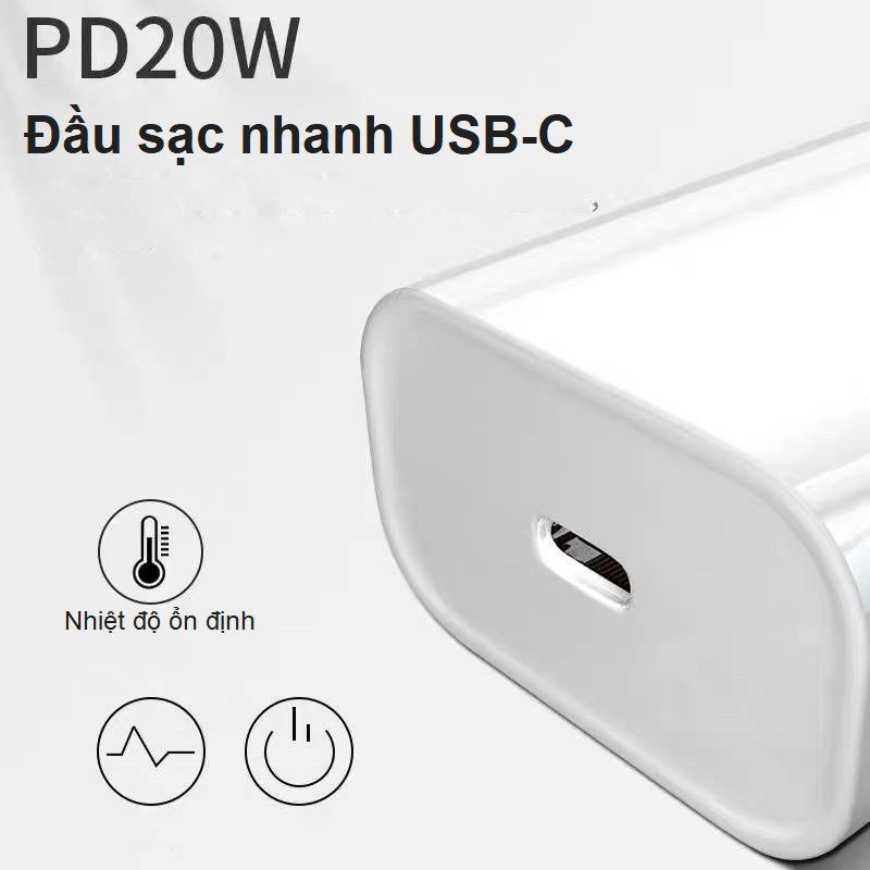 Bộ Sạc Nhanh Apple 20W Type-C Chuẩn PD ⭐️Hàng Chính Hãng⭐️Sử Dụng Cho IPHONE, IPAD