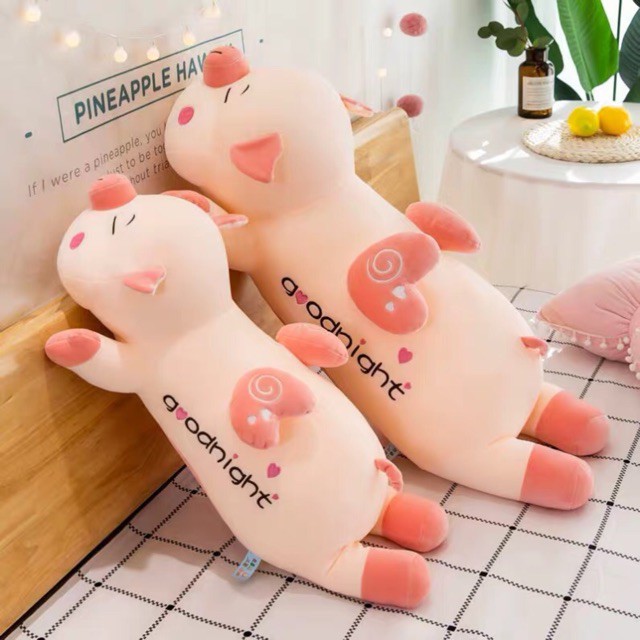 Gấu bông heo ,gối ôm heo hồng , lợn bông thiên thần chất liệu vải nhung co dãn 4 chiều - TeddyShop