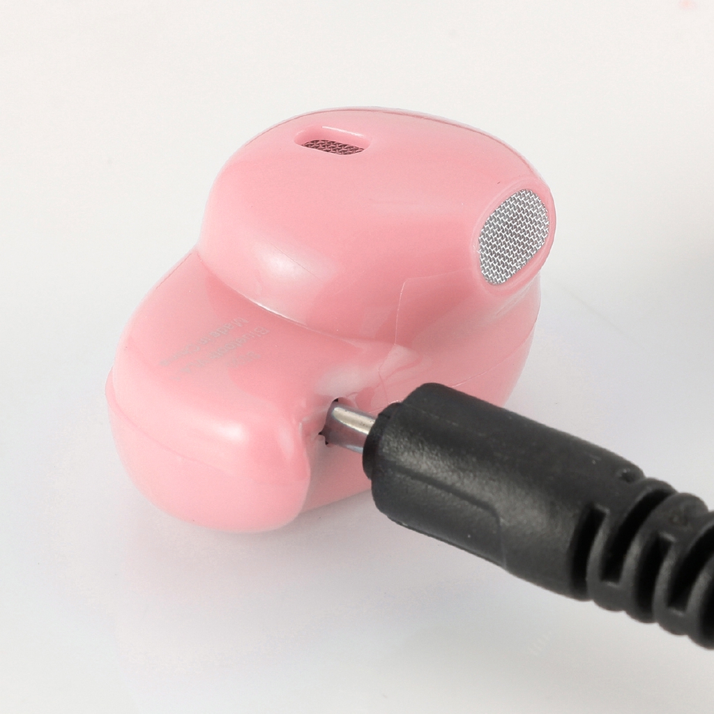 Tai nghe mini kết nối Bluetooth 4.0 màu hồng kèm cáp sạc