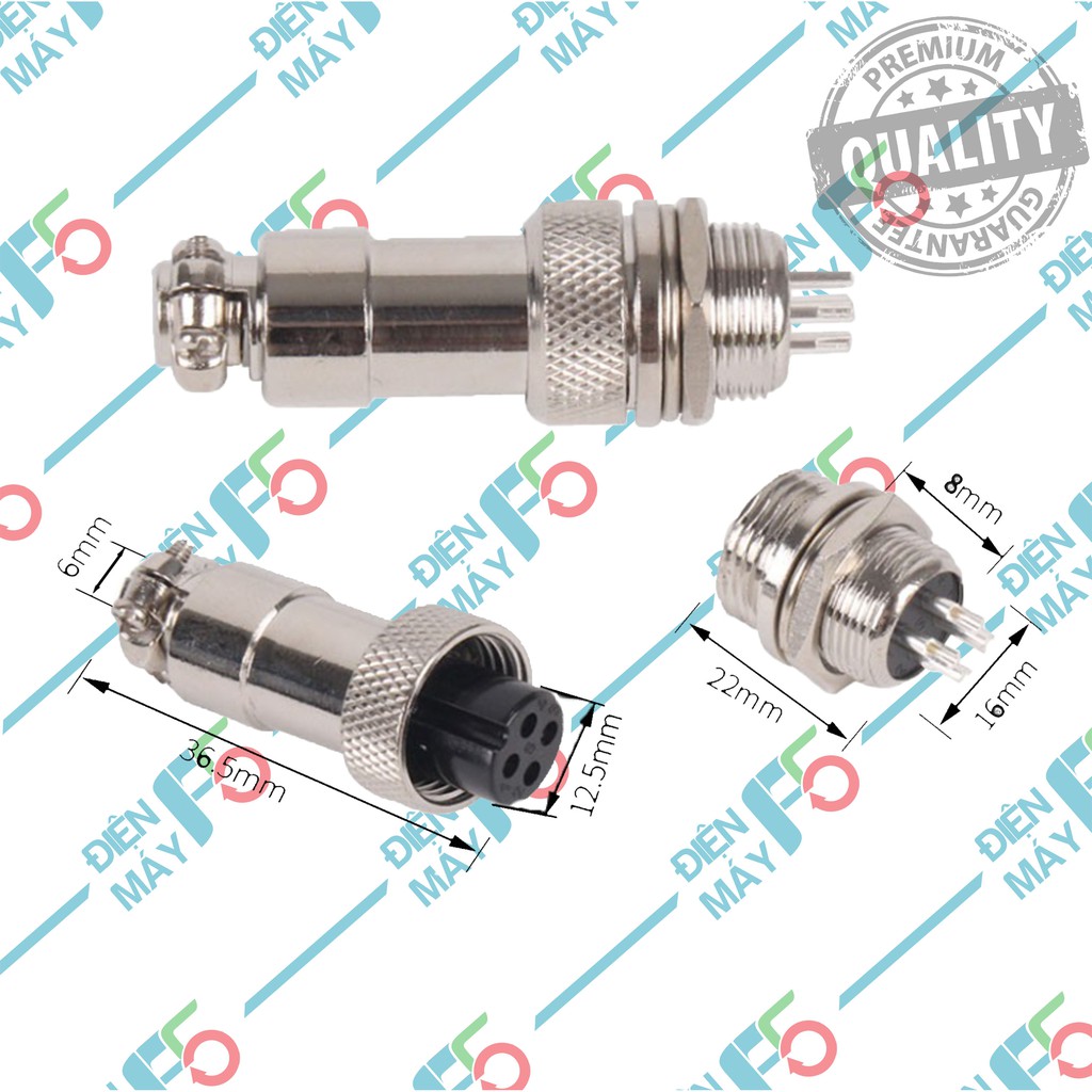 DMF5 Jack GX16 16mm, Jack GX12 12mm các loại chuyên dùng cho sạc pin tải lớn.