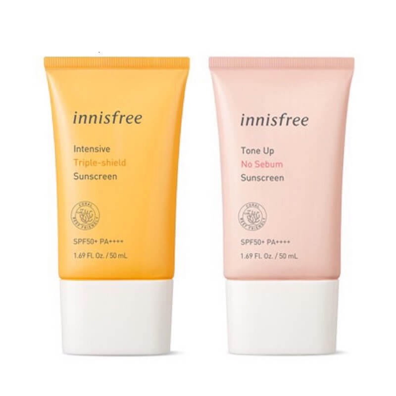 Kem Chống Nắng Innisfree Hồng và Vàng Sunscreem 50ml Có Độ Chống Nắng SPF 50+ PA +++