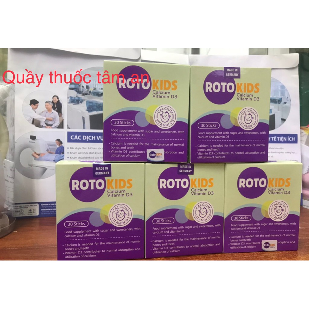 [ Kèm Quà Tặng] RotoKids Calcium 400mg + D3 Tăng cường hấp thu canxi tối đa ( hộp 30 gói ) | Thế Giới Skin Care