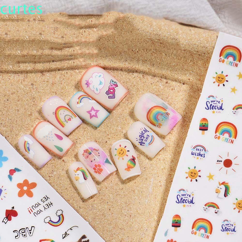 Tờ miếng dán trang trí móng tay nghệ thuật kiểu hoạt hình 3D phong cách Nhật Bản đáng yêu