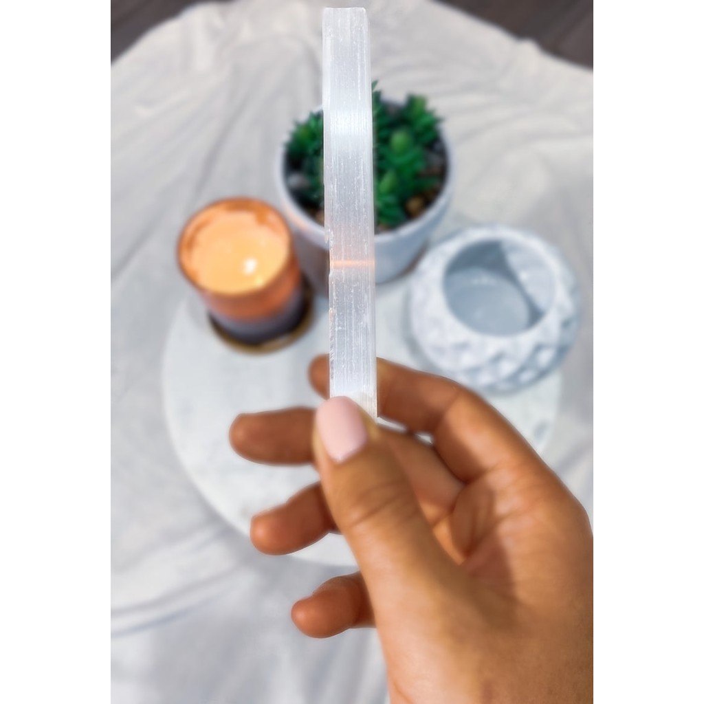 Đá Thanh Tẩy Selenite Thanh 10cm, từ trường phong thuỷ, bảo vệ không gian - THẢO MỘC XÔNG NHÀ