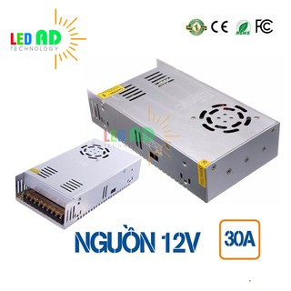 Nguồn led 12v 30a có quạt - loại sử dụng trong nhà - hàng chính hãng