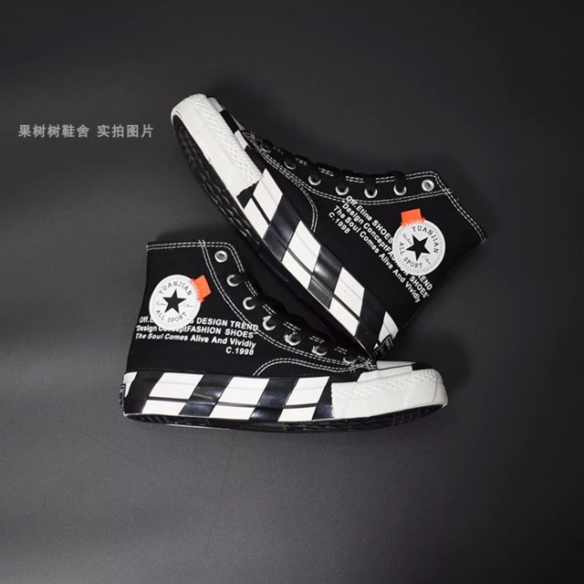 SĂNX DUY NHẤT SIZE 43 Giày cao cổ buộc dây nam nữ đế sơn sọc đen trắng | BigBuy360 - bigbuy360.vn