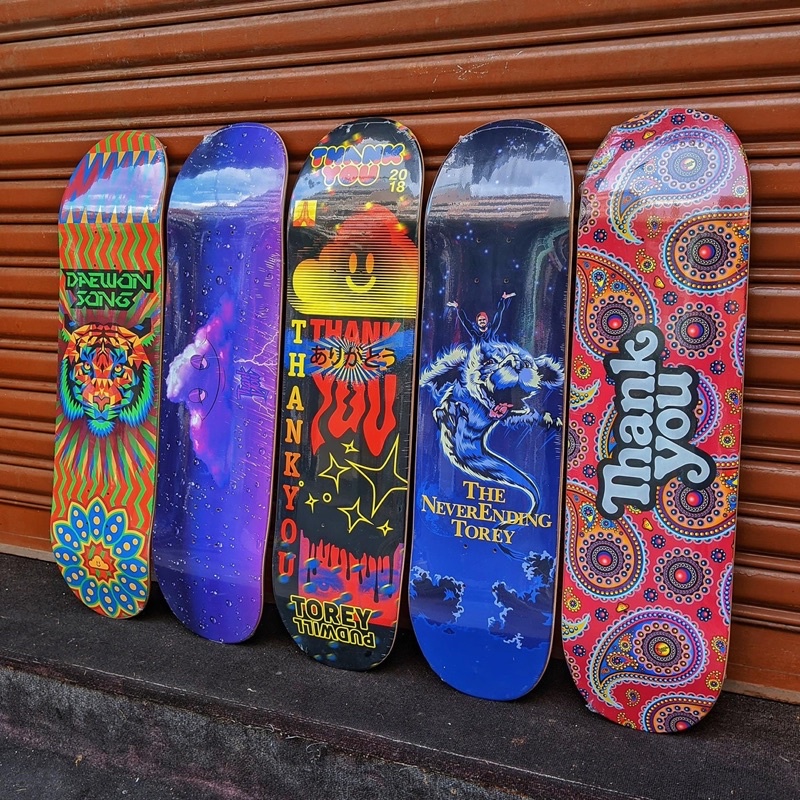 Mặt Ván Trượt Skateboard Cao Cấp Mỹ - THANK YOU TEAM HEAD IN THE CLOUDS PURPLE RAIN DECK 8.25