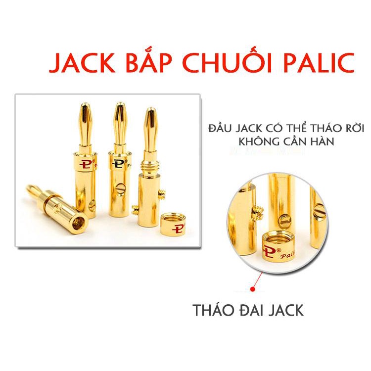 1 Jack bắp chuối loa Palic - Siết 2 ốc chắc chắn - KHÔNG Cần hàn