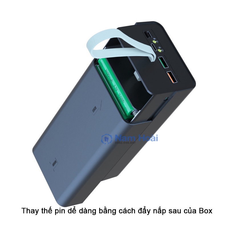 Box sạc dự phòng 21 cell pin 18650 T21 Sạc nhanh 22.5W và Sạc nhanh không dây 15W