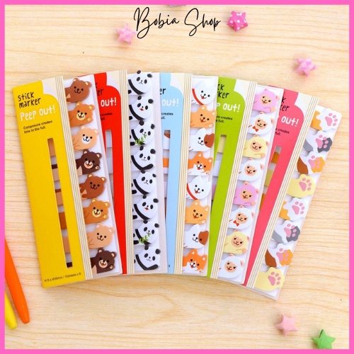 Sticker ghi chú trang sách, giấy ghi nhớ nhiều màu cute