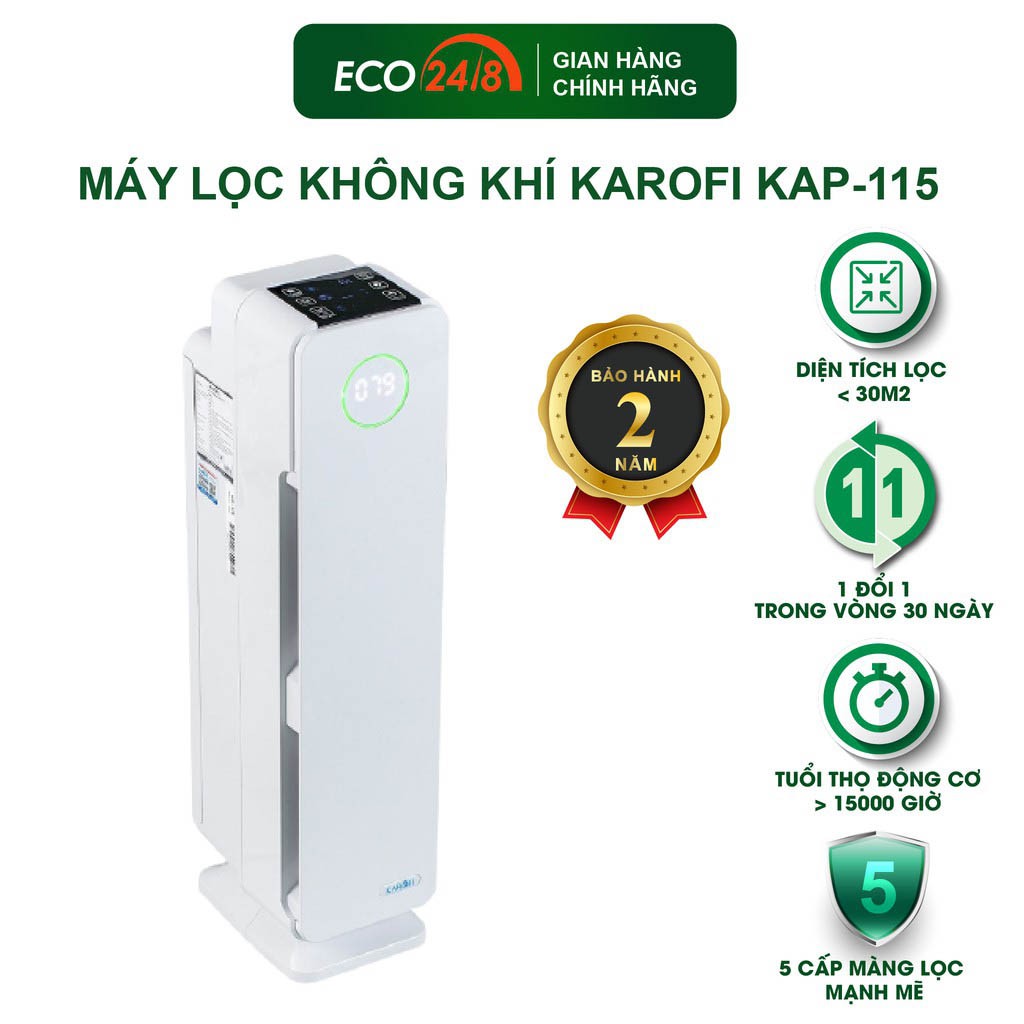 Máy Lọc Không Khí Karofi KAP-115 Lọc Sạch Vi Khuẩn, Bụi Mịn