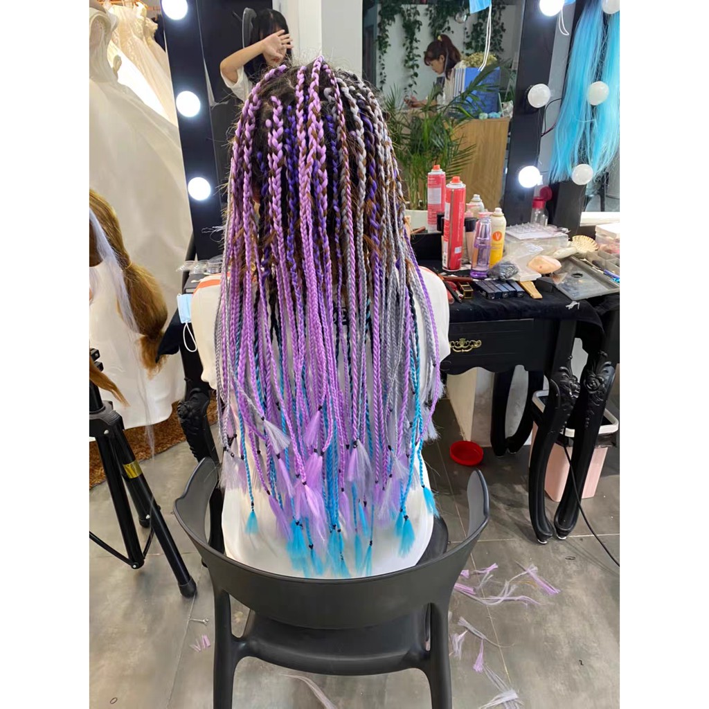 Bím tóc giả màu thắt tóc bện Dreadlock , box braid cá tính dài đủ màu