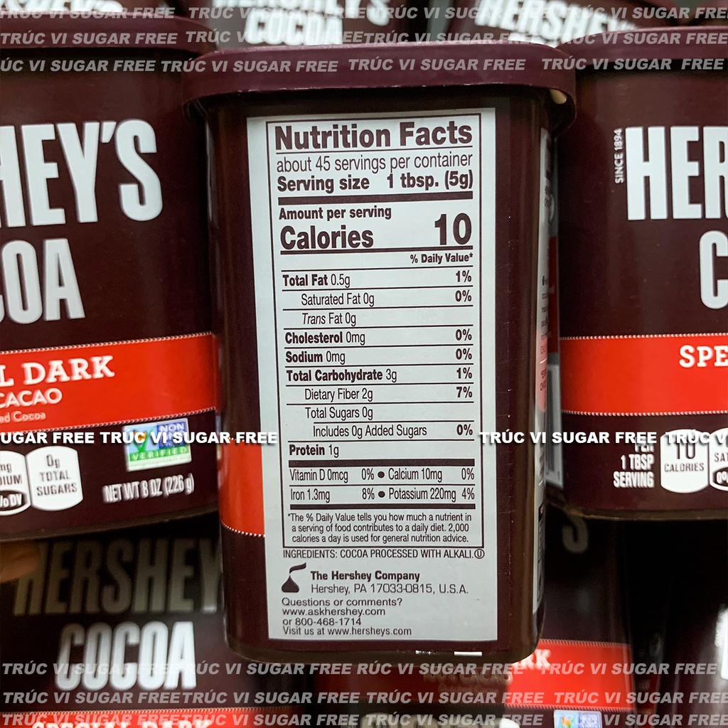 Cacao bột Nguyên chất Hershey’s (eat clean ,keto , gymer , không đường )