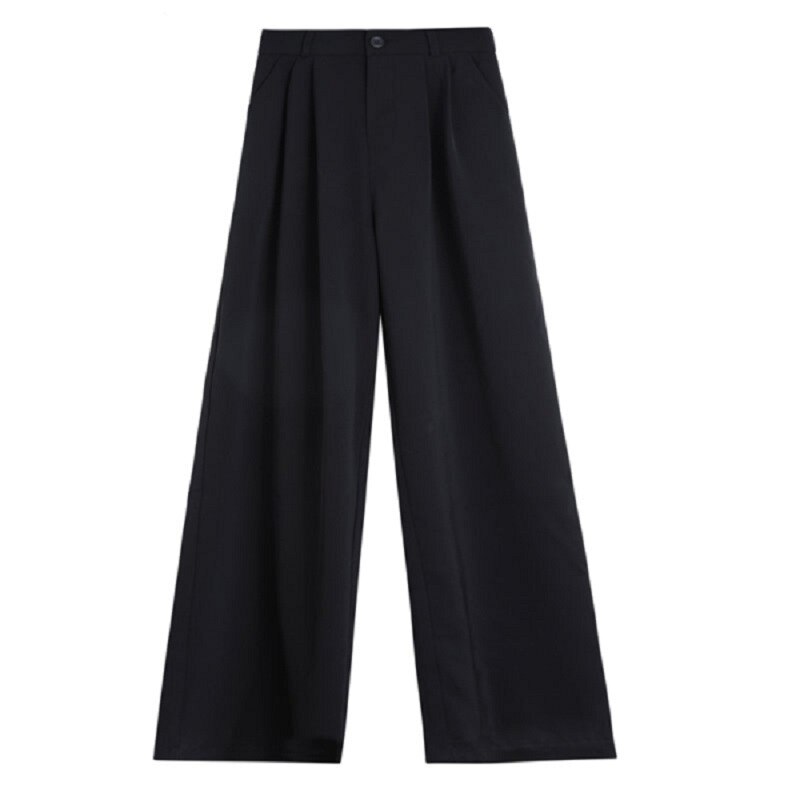 New Women Casual Basic Long Wide leg Pant Trousers Elastic Suit Solid Plus Size S~4XL