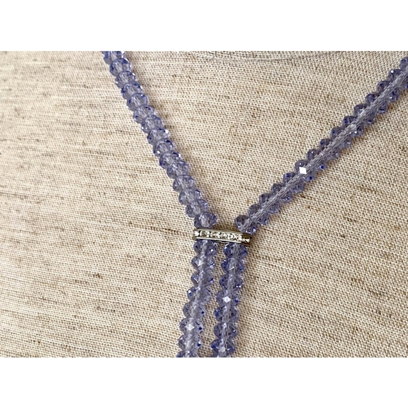 Vòng cổ pha lê Swarovski kiểu hạt bánh cam 6mm