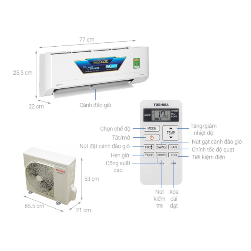 RAS-H10C4KCVG-V - MIỄN PHÍ CÔNG LẮP ĐẶT - Máy lạnh Toshiba Inverter 1.0HP H10C4KCVG-V