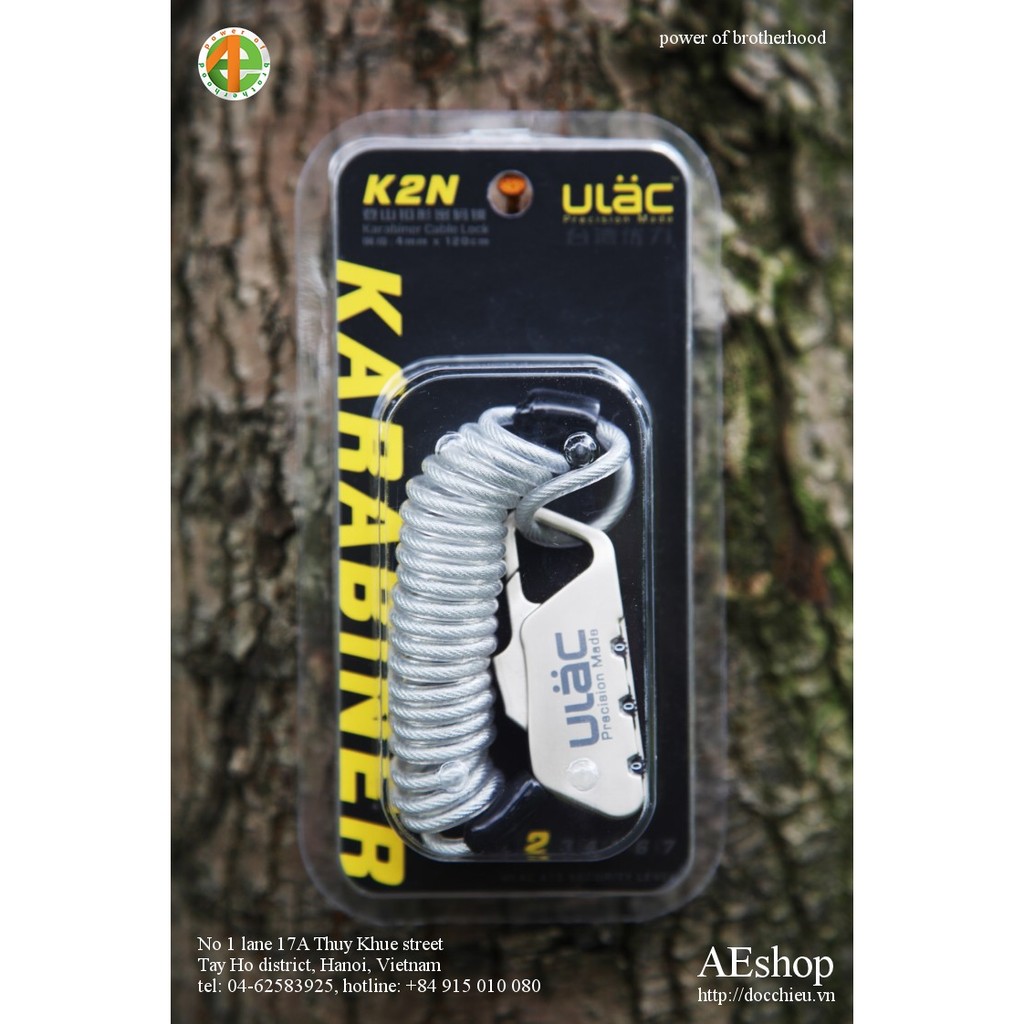 khóa xe đạp dây xoắn ULAC K-2 mật mã