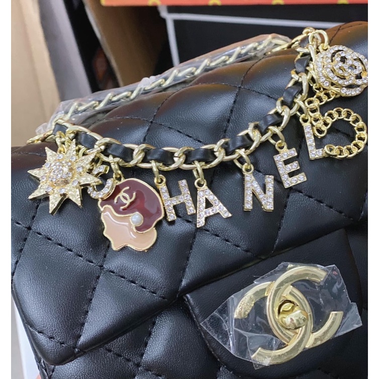 Túi đeo chéo nữ cn classic 5 kèm phụ kiện đính đá hàng Super