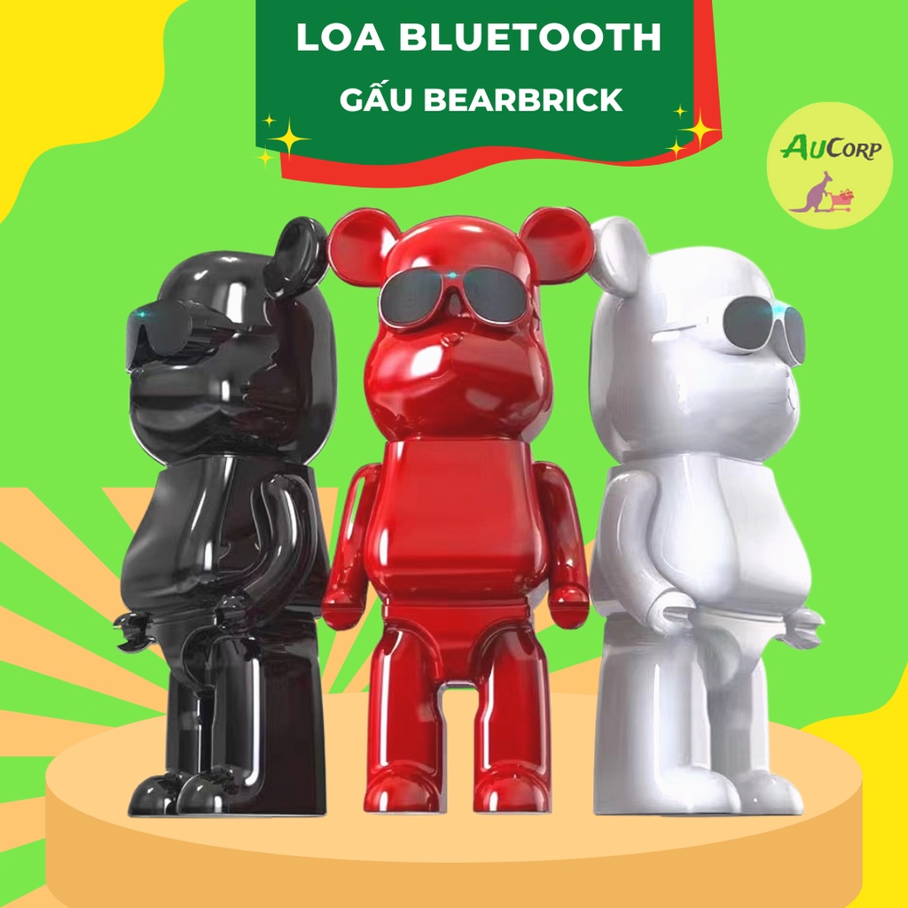 Loa bluetooth không dây chính hãng ODM, Loa hình thú gấu Bearbrick dễ thương, loa mini hỗ trợ cắm thẻ nhớ, vỏ chống nước