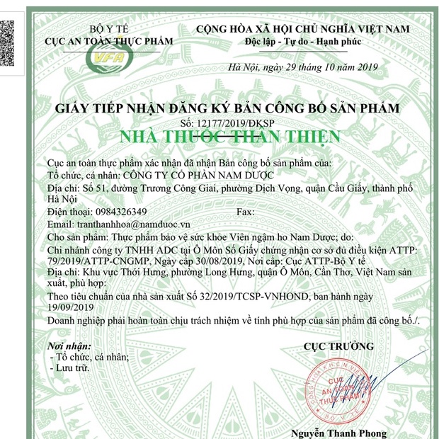 VIÊN NGẬM HO NAM DƯỢC – Hỗ trợ giảm cơn ho, bổ phổi, tiêu đờm, viêm phế quản (40 viên)