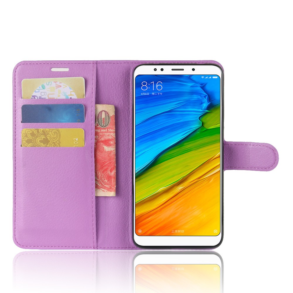 Ốp lưng da PU nắp lật kiêm giá đỡ cho Xiaomi Redmi 5 Plus