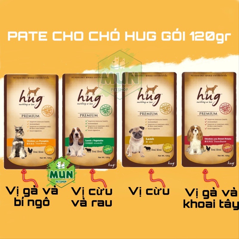 Pate cho Cún Hug gói 120gr ( vị ngẫu nhiên )