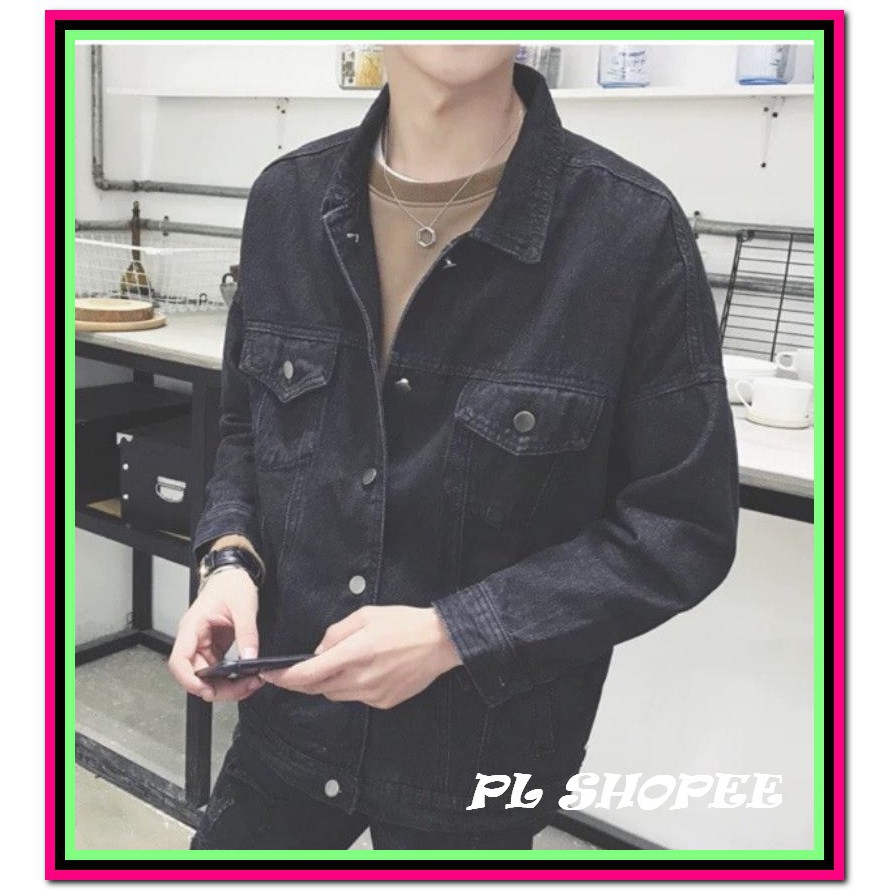 Áo khoác jean nam nữ unisex fome xịn (đen - xanh ) chất jean dày dặn DLK0-13
