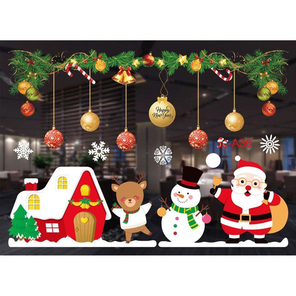 Miếng Dán Tường Trang Trí Giáng Sinh Hình Bông Tuyết / Ông Già Noel