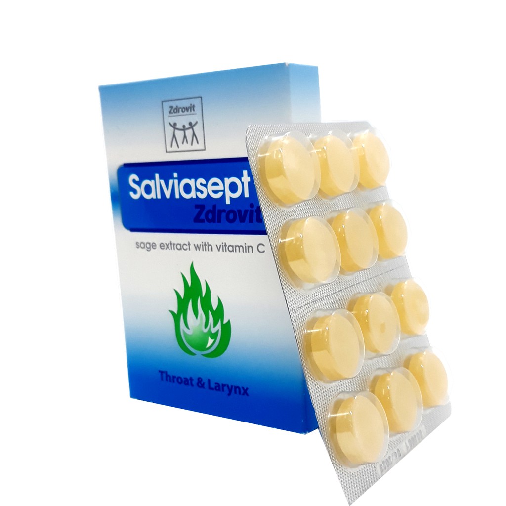 Kẹo Ngậm Giảm Ho, Ngứa Rát Họng, Khan TIếng Saviasept Zdrovit