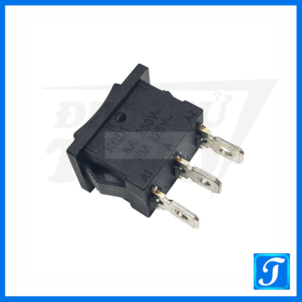 Công Tắc 3 Chân ON-OFF-ON Đen 6A 250V KCD1-103 15x21x21.6mm