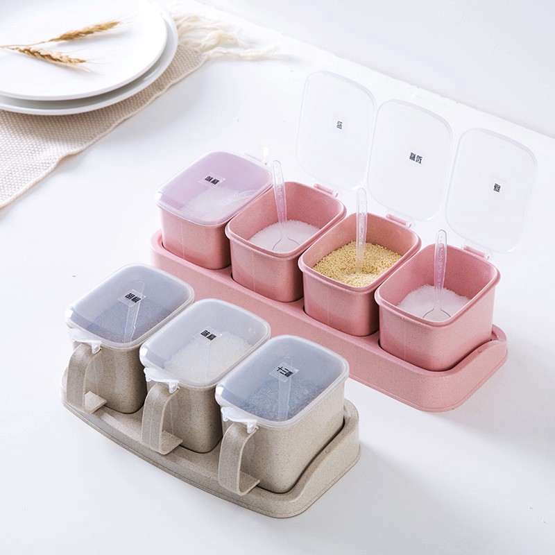 Set 3/4 hũ đựng gia vị nấu ăn tiện lợi và dễ thương