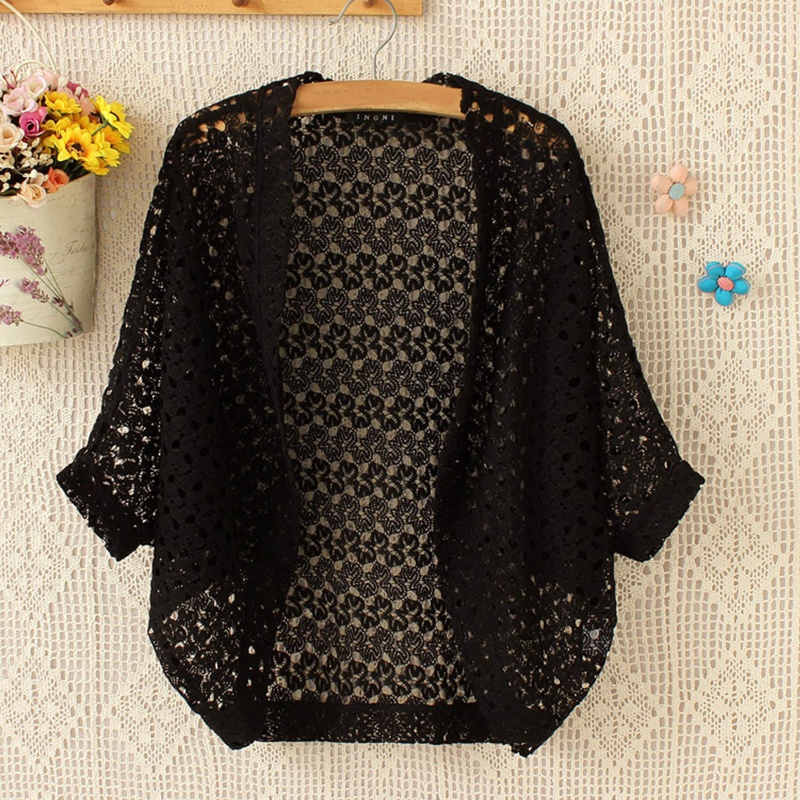 Áo Khoác cardigan Dệt Kim Tay Cánh Dơi Hở Phía Trước Thời Trang Cho Nữ