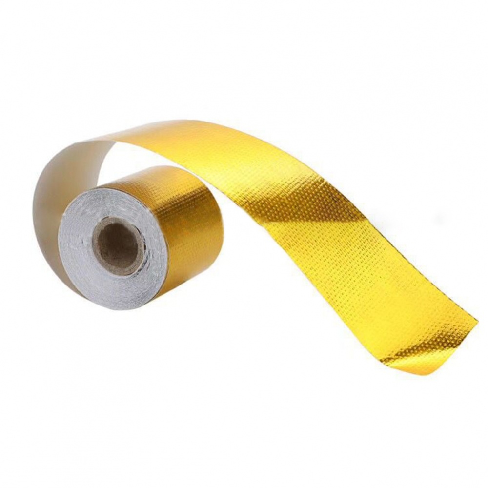 ⚡Hot Sale⚡Gold Thermal Exhaust Tape Air Intake Heat Insulation Shield Wrap Reflective Durable New-ISHOW