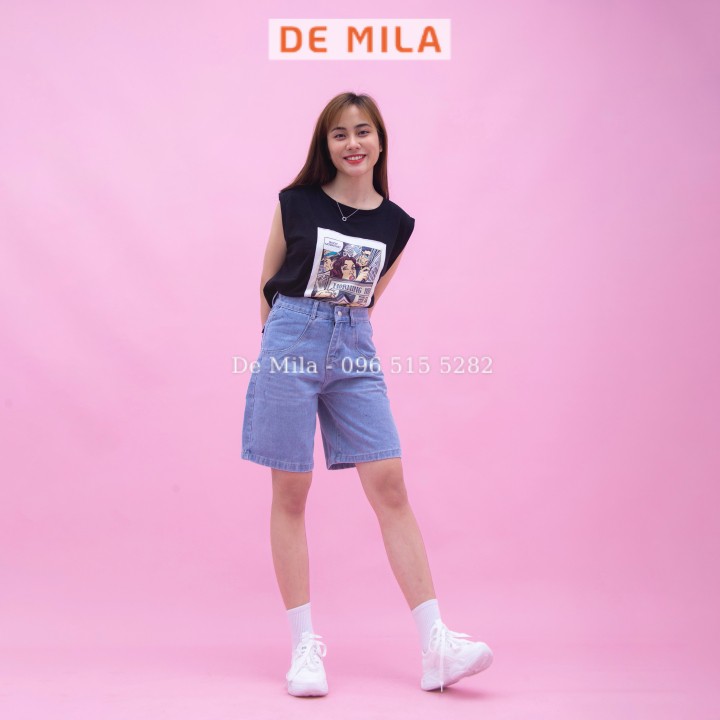 Quần jean ngố nữ De Mila cao cấp, quần short nữ cạp cao, Hàng Loại 1 chất dày đẹp Hàng Loại 1- QJN029 | BigBuy360 - bigbuy360.vn