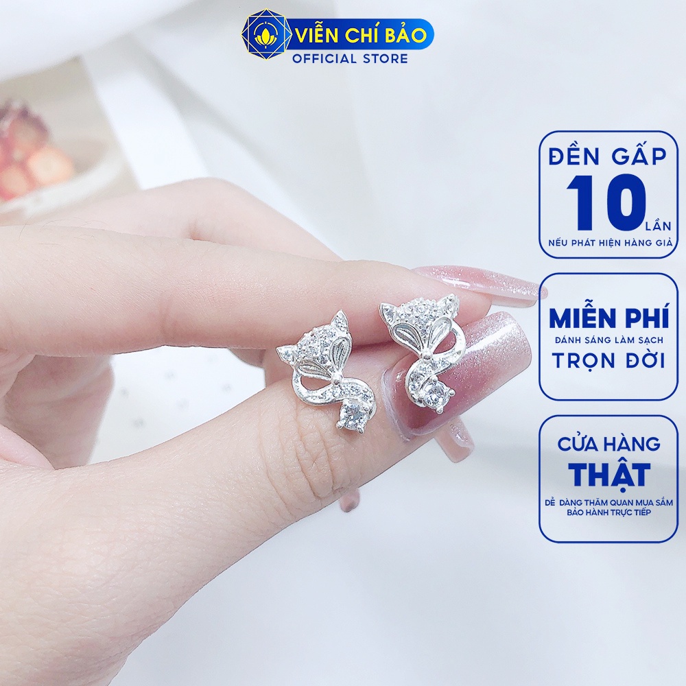 Bông tai bạc nữ Cửu Vỹ Hồ Ly chất liệu bạc 925 thời trang phụ kiện trang sức nữ Viễn Chí Bảo B400144