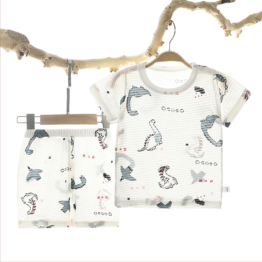 Bộ đồ hè bé trai ngắn tay, cotton, thoáng khí, mát rượi, siêu hút mồ hôi
