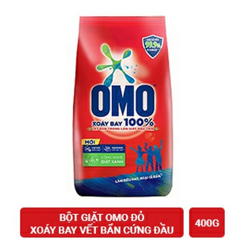 [Hoả Tốc] Bột giặt OMO 400g Đỏ Giặt Tay Hệ Bọt Thông Minh 400 g