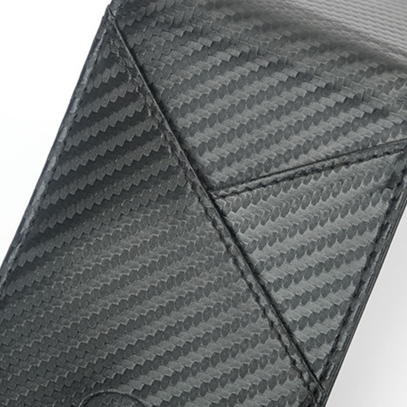 Ví Da Nam Dạng Gập Bằng Sợi Carbon Phong Cách Vintage