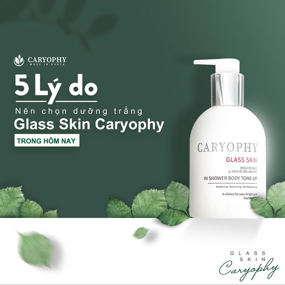SAMPLE Kem Trắng Da Nâng Tone 3 in 1 Caryophy Glass Skin In Shower Body Tone Up 5ml