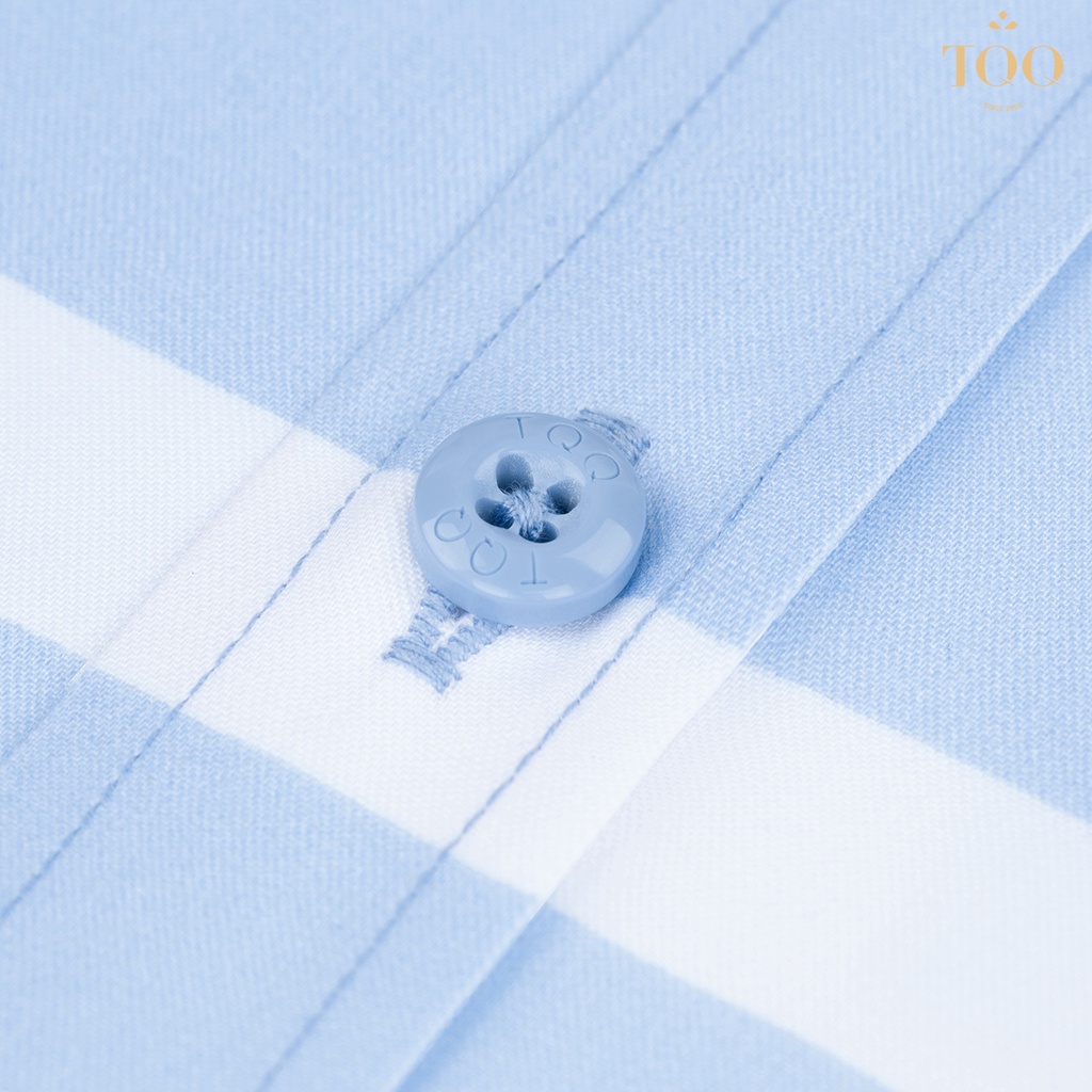 Áo sơ mi nam dài tay TQQ dáng Super Slim ôm body K470 màu xanh nhạt chất liệu Viscose thoáng mát hạn chế nhăn