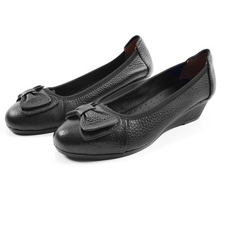 Giày nữ đế xuồng 3cm da bò thật siêu mềm vnxk 3p16dt