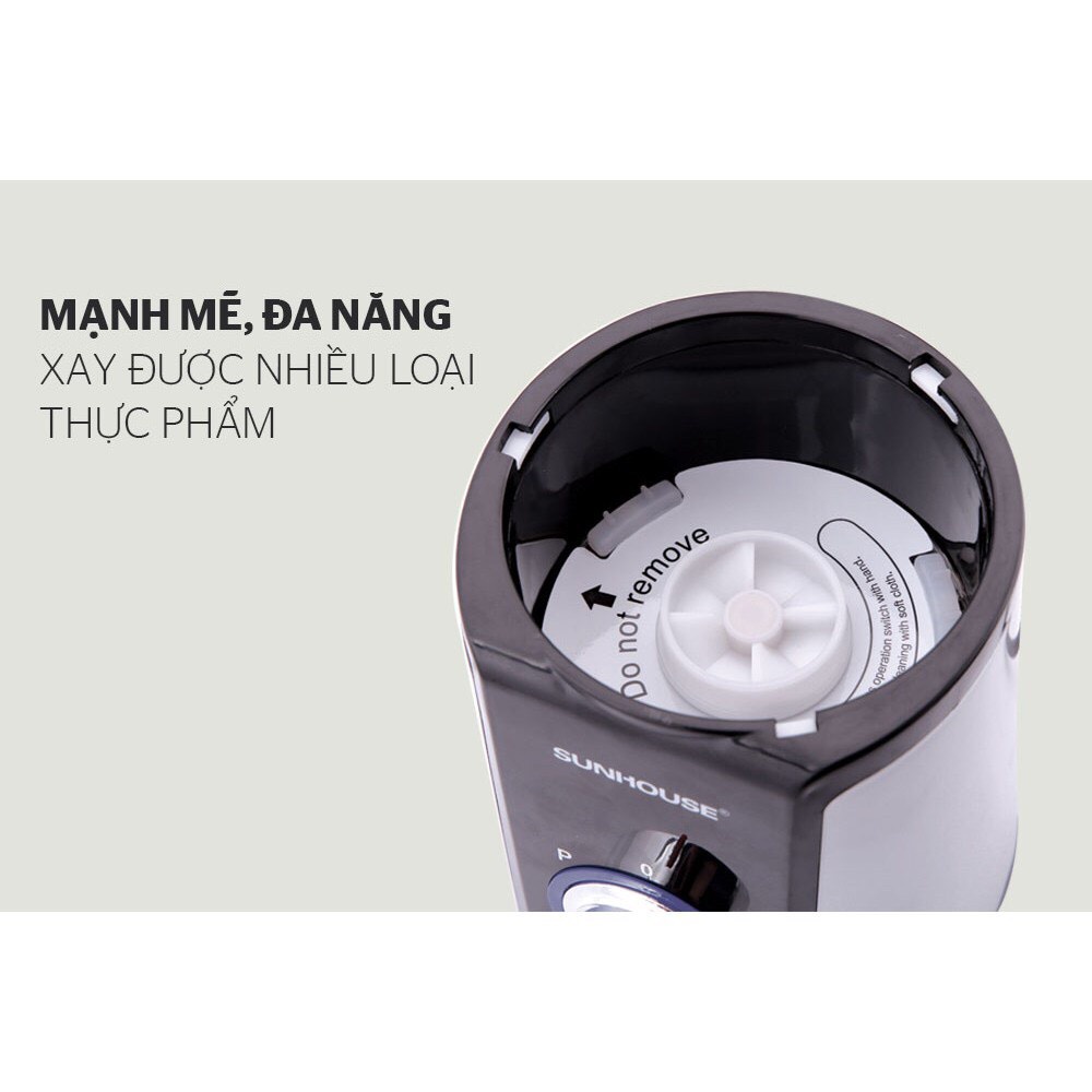Máy xay sinh tố đa năng Sunhouse SHD5322 màu đen. Máy say sinh tố Sunhouse 3 cối. Sản phẩm chính hãng bảo hành 12 tháng